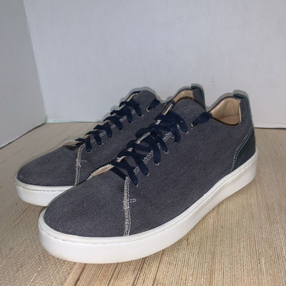 DONALD PLINER Alan-DD Blue Canvas  Shoe Fabric & Leather Preppy Casual 9M Brazil